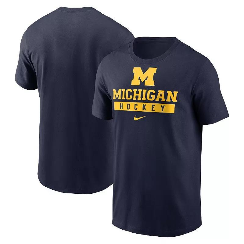 Mens Nike Michigan Wolverines Ice Hockey Sport Drop T-Shirt Blue Product Image