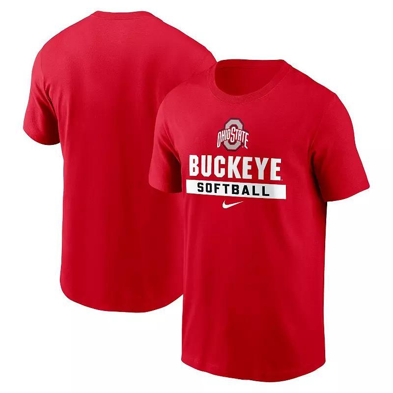 Mens Nike Scarlet Ohio State Buckeyes Softball T-Shirt Product Image