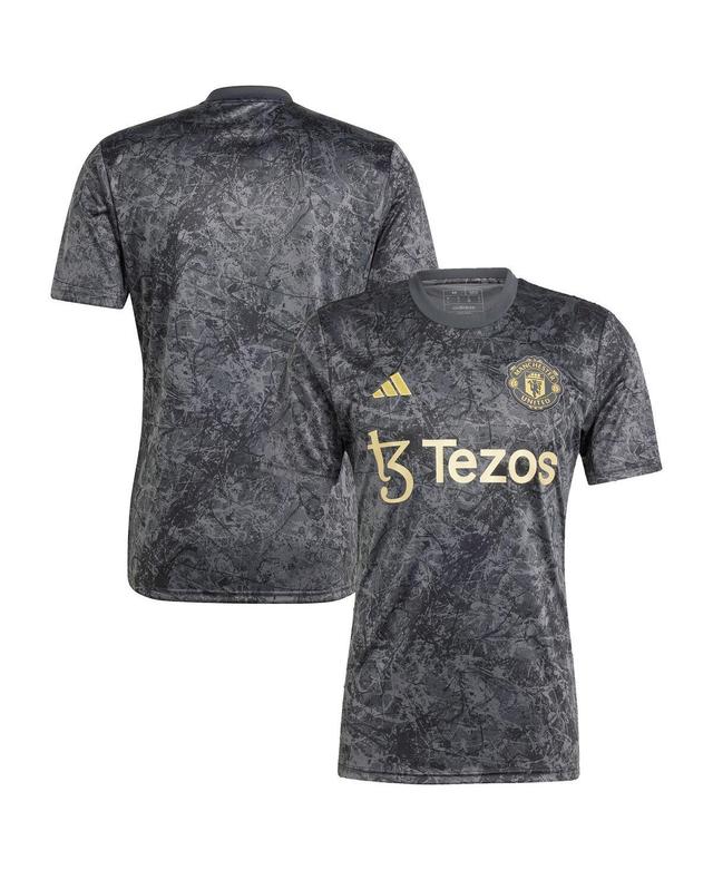 Mens adidas Black Manchester United x Stone Roses 2023/24 Pre-Match Top - Black Product Image