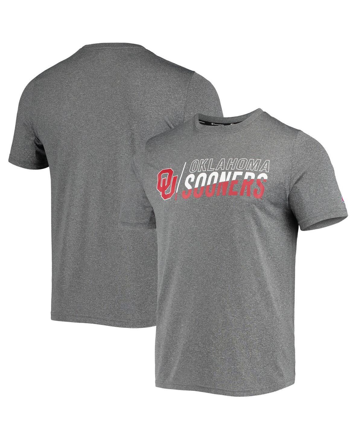 Mens Champion Gray Oklahoma Sooners Slash Stack T-Shirt Product Image