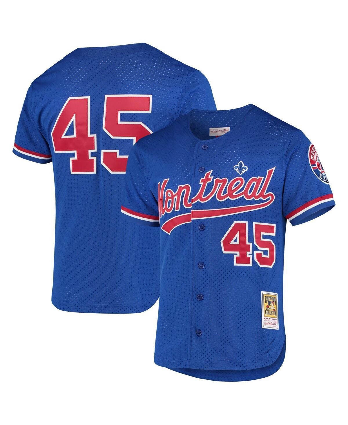 Mens Mitchell & Ness Pedro Martinez Blue Montreal Expos Cooperstown Collection Mesh Batting Practice Button-Up Jersey Product Image