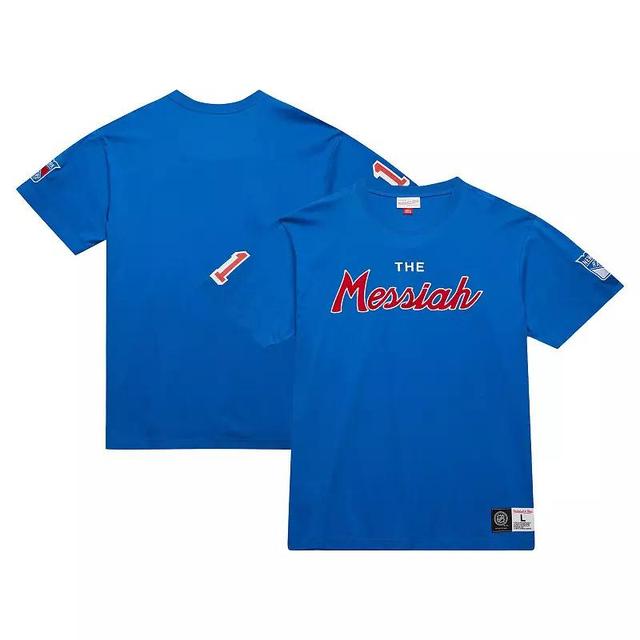 Mens Mitchell & Ness Mark Messier Blue New York Rangers Premium Nickname Vintage Logo T-Shirt Product Image