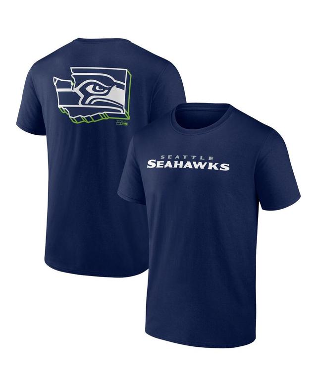 Mens Profile College Navy Seattle Seahawks Big and Tall Two-Sided T-shirt Product Image