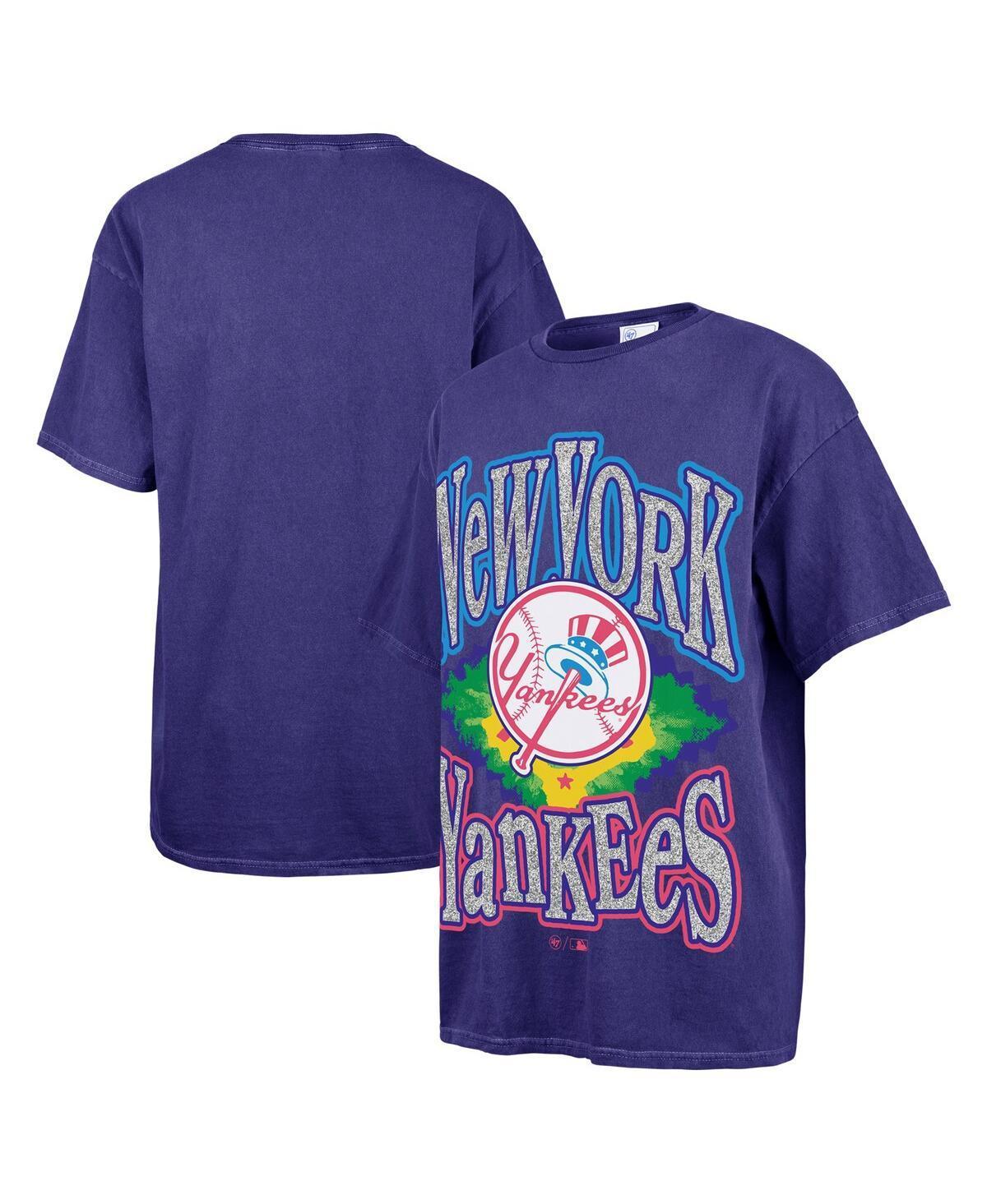 Womens 47 New York Yankees Flashing Lights Boyfriend T-Shirt Blue Product Image