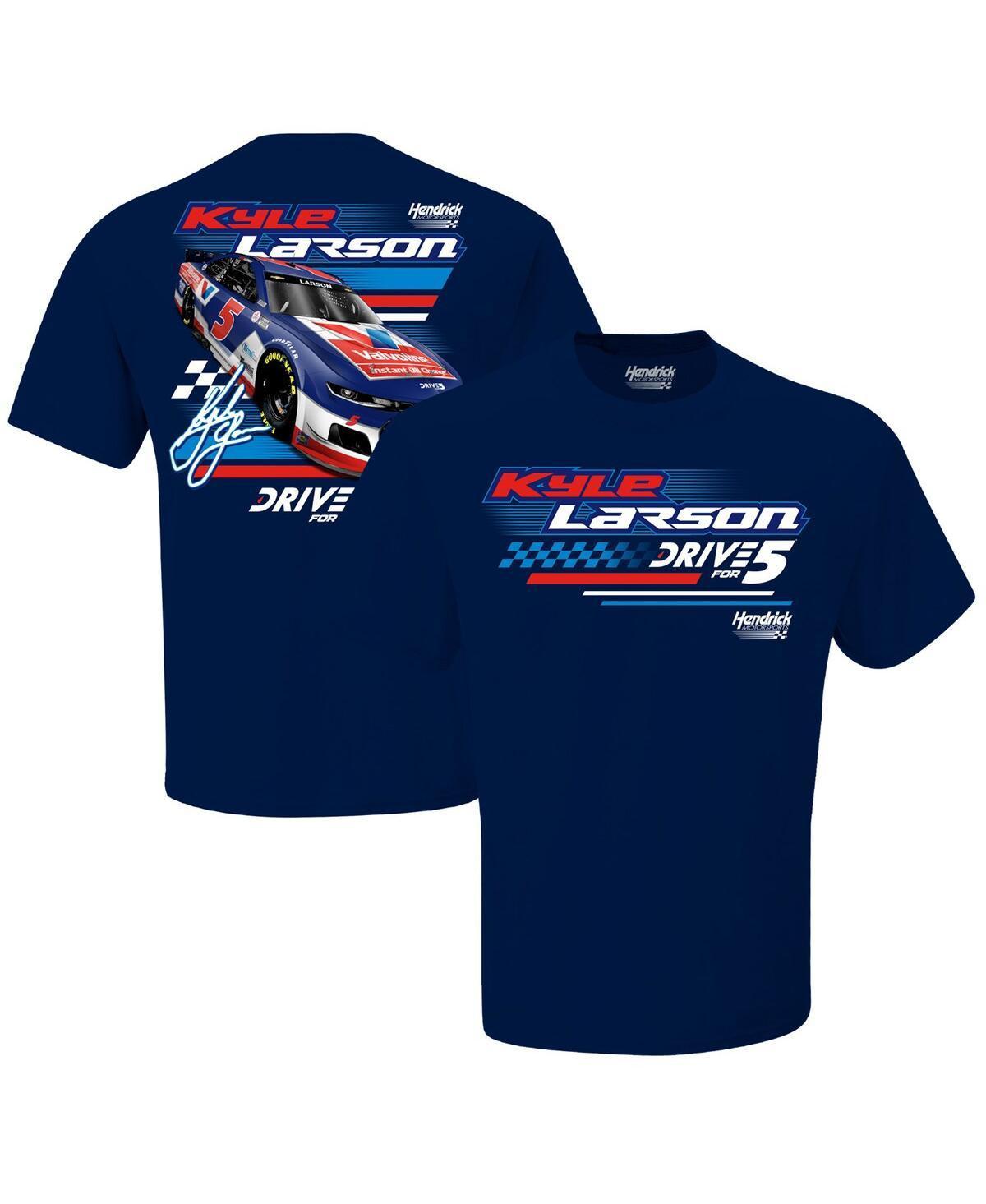 Mens Hendrick Motorsports Team Collection Navy Kyle Larson Valvoline 2-Sided T-shirt Product Image