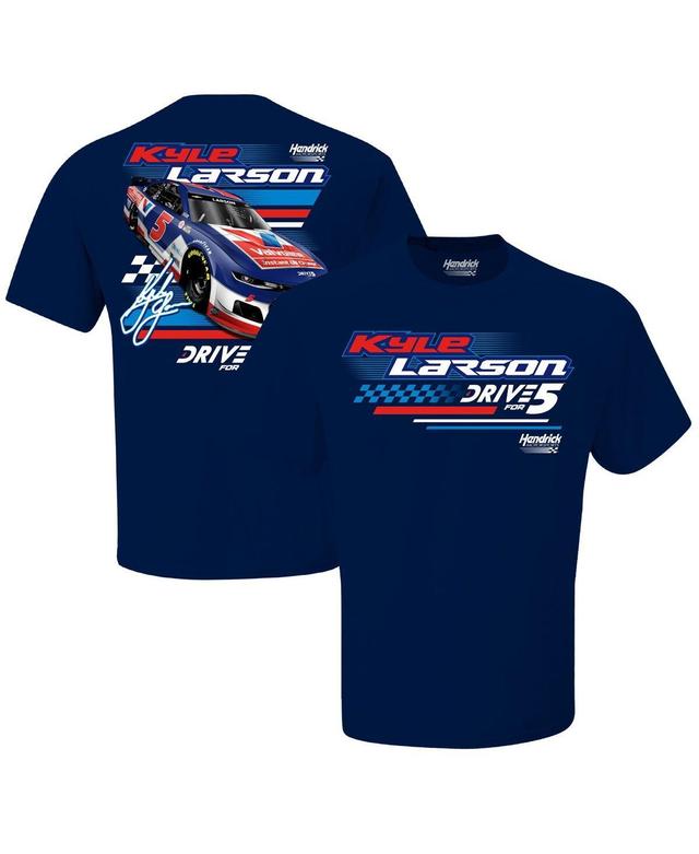 Mens Hendrick Motorsports Team Collection Navy Kyle Larson Valvoline 2-Sided T-shirt Product Image