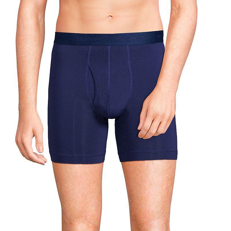 Big & Tall Lands End Flex Performance Boxer Brief 3-Pack, Mens Warm Grey Product Image