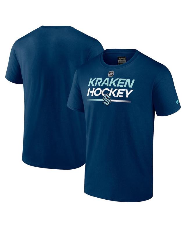 Mens Fanatics Navy Seattle Kraken Authentic Pro Primary T-shirt Product Image