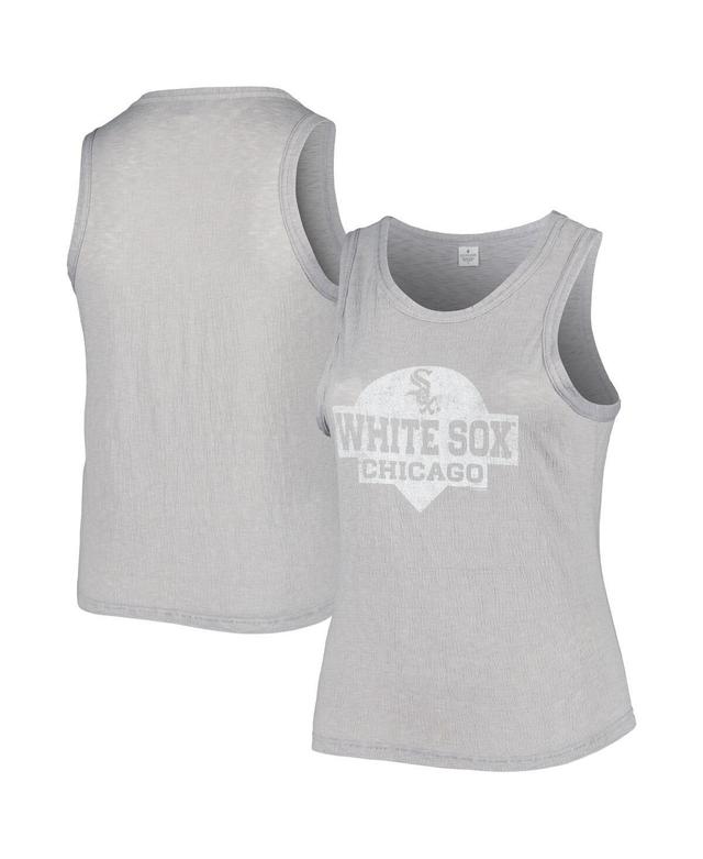 Womens Soft as a Grape Gray Chicago White Sox Plus Size High Neck Tri-Blend Tank Top Product Image