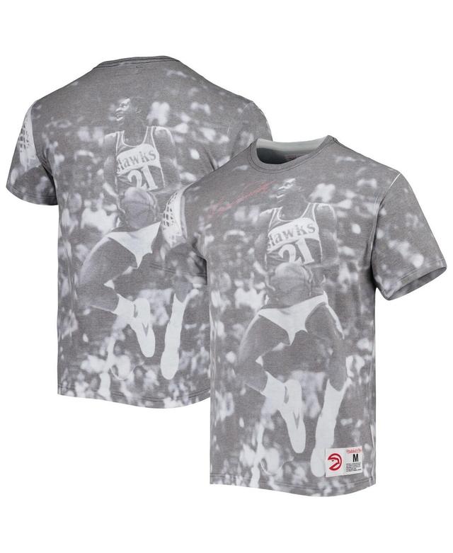 Mens Mitchell & Ness Dominique Wilkins Gray Atlanta Hawks Above The Rim Sublimated T-shirt Product Image