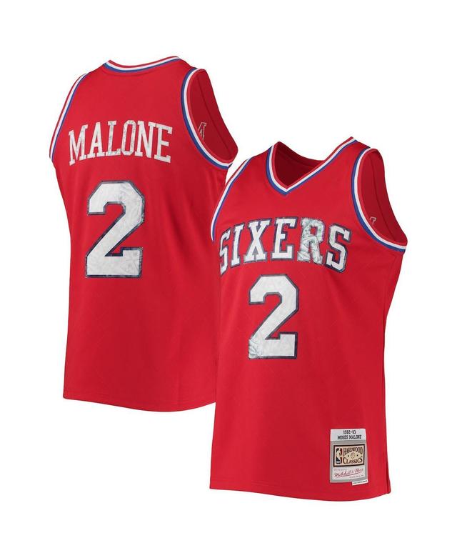 Mens Moses Malone Red Philadelphia 76ers 1982-83 Hardwood Classics 75th Anniversary Diamond Swingman Jersey - Red Product Image