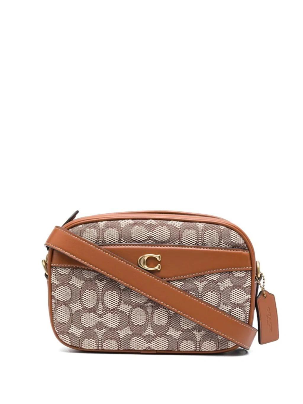 COACH Signature Textile Jacquard Camera Bag In Brown Product Image