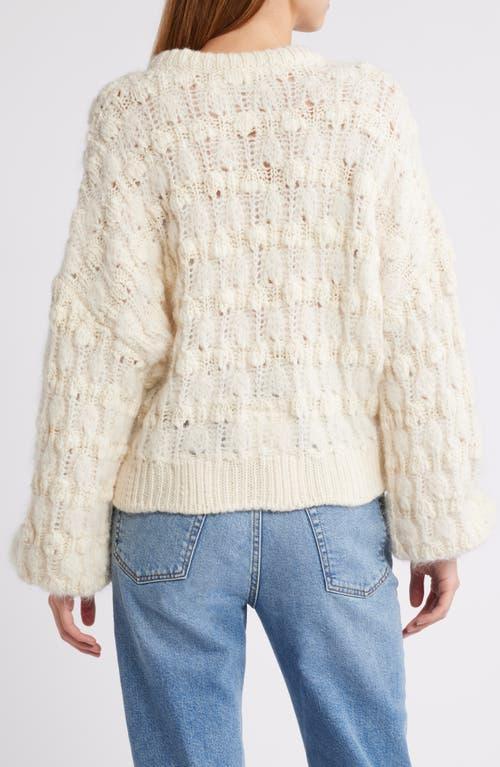 FRAME Open Stitch Alpaca Blend Crewneck Sweater In Cream Product Image