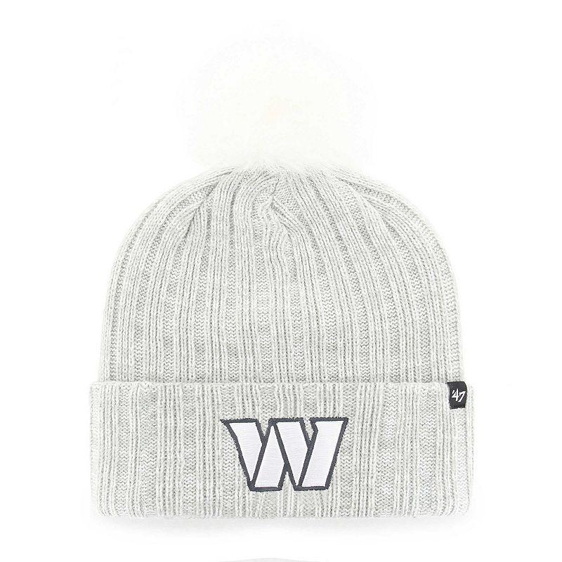 Womens 47 Gray Washington Commanders Koda Cuffed Knit Hat with Pom Product Image