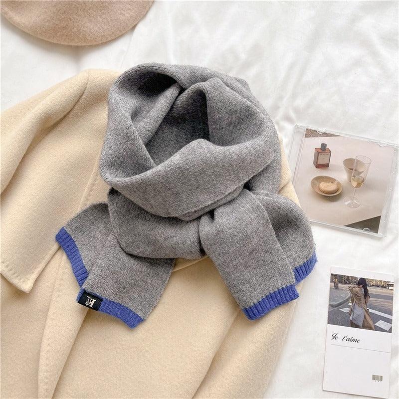 Solid-Colored Warm Cashmere Winter Knitted Scarves Light Brown Product Image