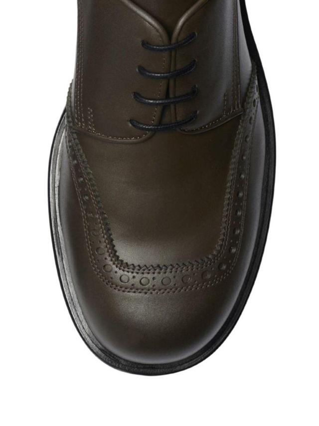 BURBERRY Soho Leather Brogues In Green Product Image