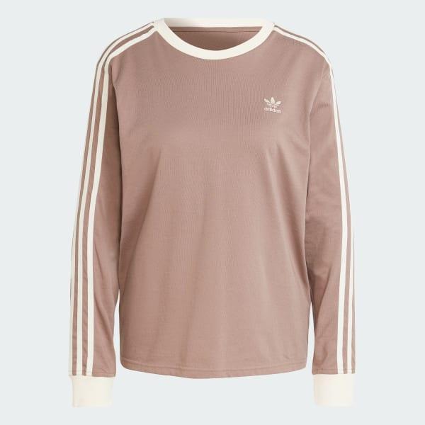 adidas Adicolor 3-Stripes Regular Long Sleeve Tee Better Scarlet XL Womens Product Image