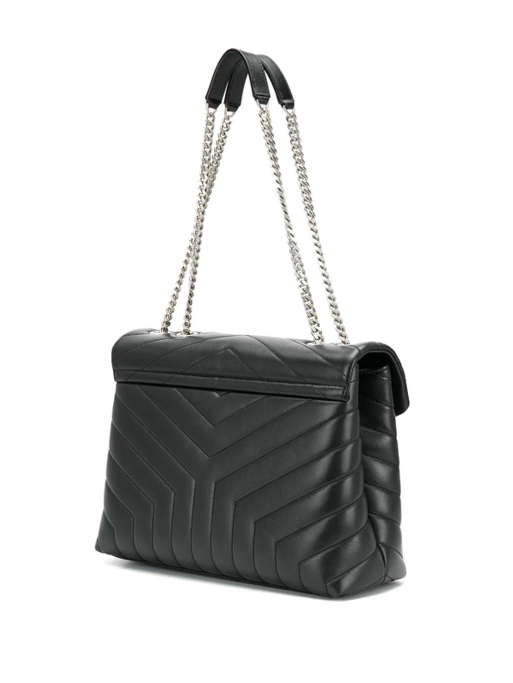 SAINT LAURENT Medium Loulou Quilted Shoulder Bag In Black Product Image