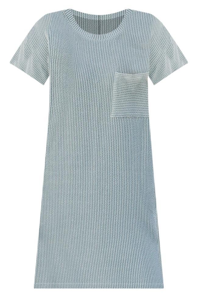 Back For You Sage Textured Pocket T-Shirt Dress Product Image