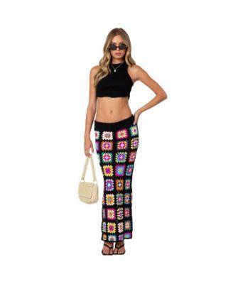 Edikted Womens Patchwork Crochet Maxi Skirt Product Image