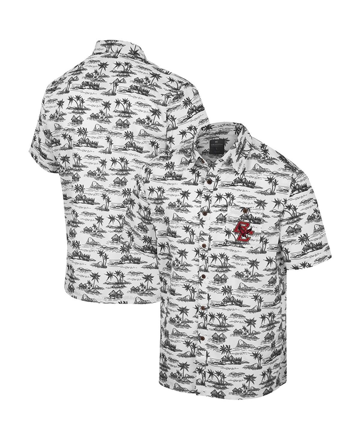 Mens Colosseum Boston College Eagles Spontaneous is Romantic Camp Button-Up Shirt Product Image