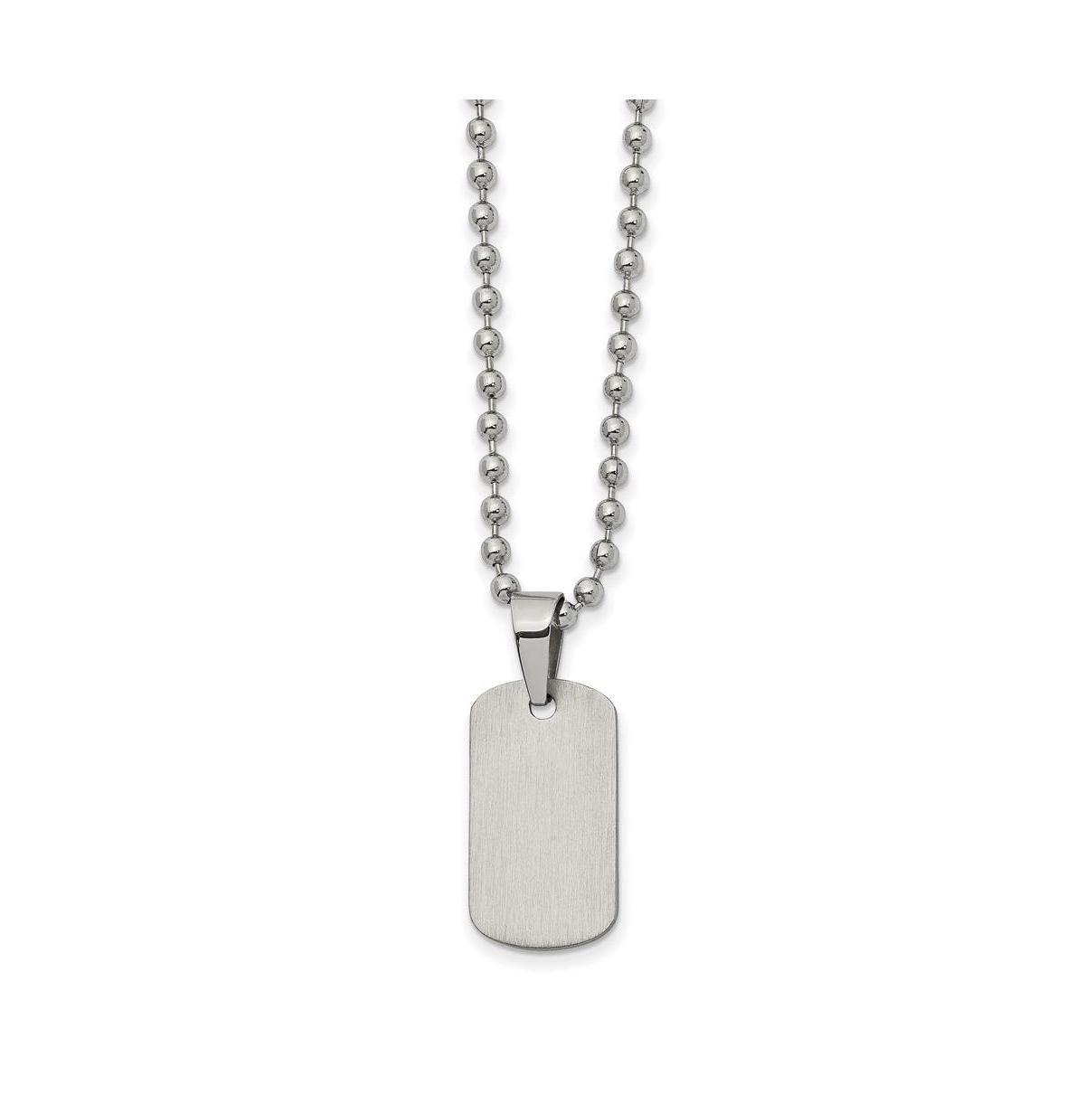 Chisel Brushed Reversible Dog Tag Ball Chain Necklace Product Image