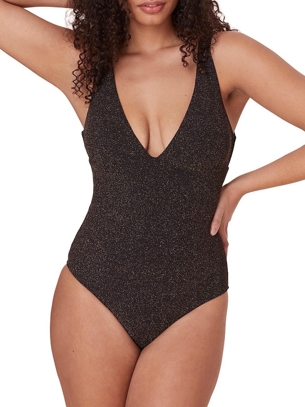 Womens The Augustine Long-Torso Shimmer One-Piece Swimsuit Product Image