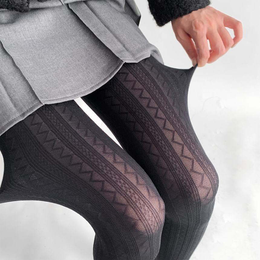 Plain Jacquard Tights Product Image