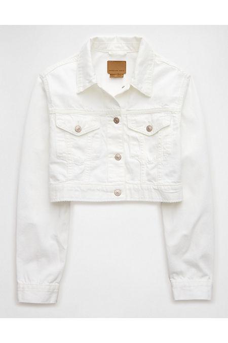 AE Super Cropped Denim Jacket Womens Product Image