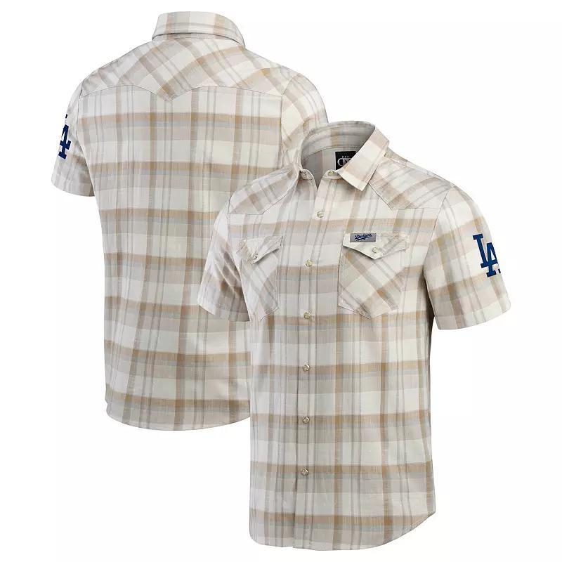 Mens Darius Rucker Collection by Fanatics Gray Los Angeles Dodgers Plaid Full-Snap Shirt Product Image