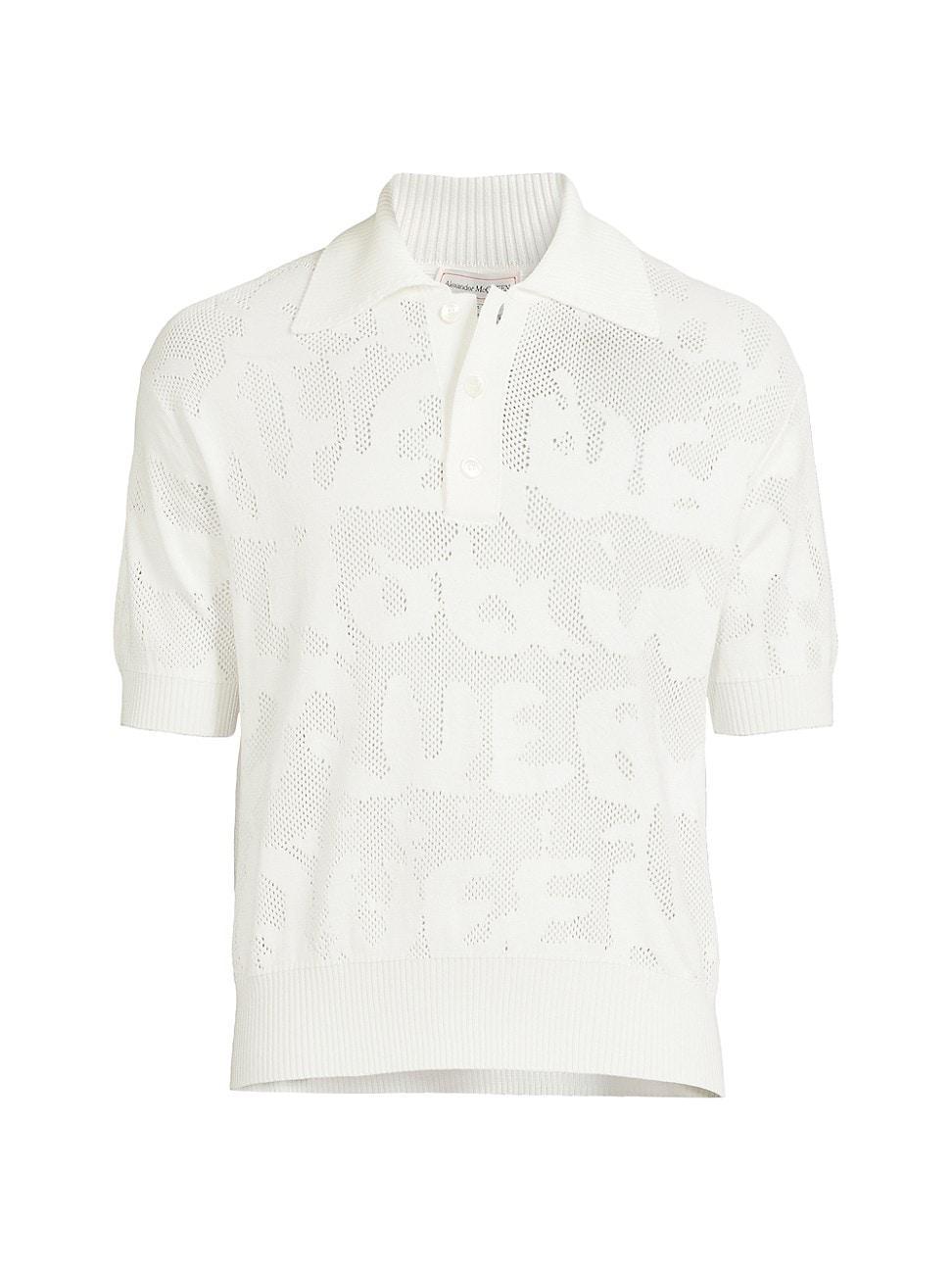 Mens Graffiti Logo Cotton Polo Shirt Product Image