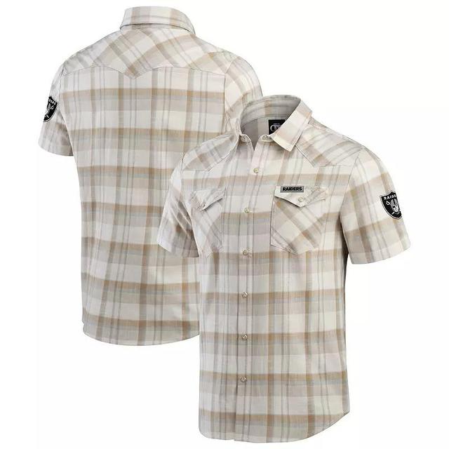 Mens Darius Rucker Collection by Fanatics Gray Las Vegas Raiders Plaid Full-Snap Shirt Product Image