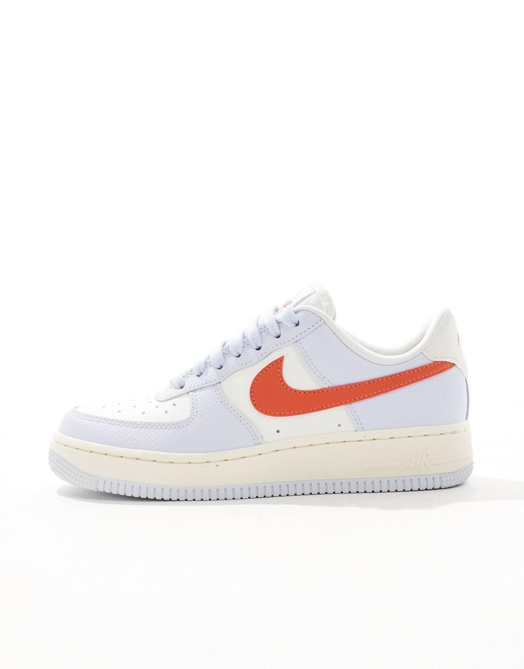 Nike Air Force 1 '07 sneakers in gray and orange Product Image