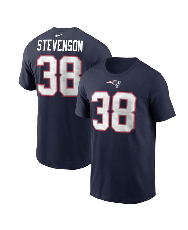 Mens Nike Rhamondre Stevenson Navy New England Patriots Player Name and Number T-shirt Product Image