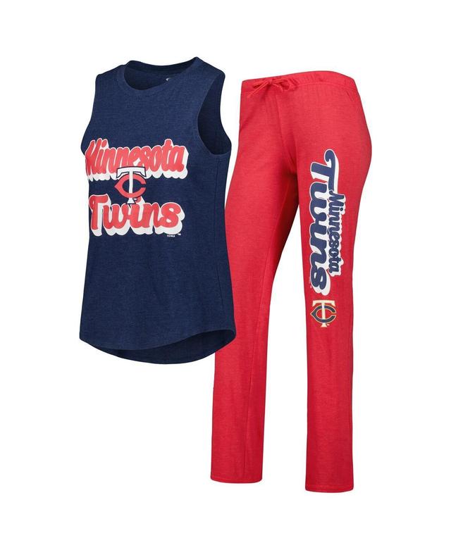 Womens Concepts Sport /Navy Minnesota Twins Wordmark Meter Muscle Tank Top & Pants Sleep Set Product Image