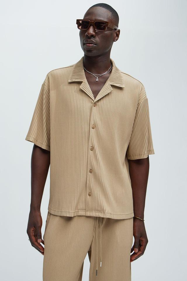 Potential Pleated Shirt - Tan Product Image