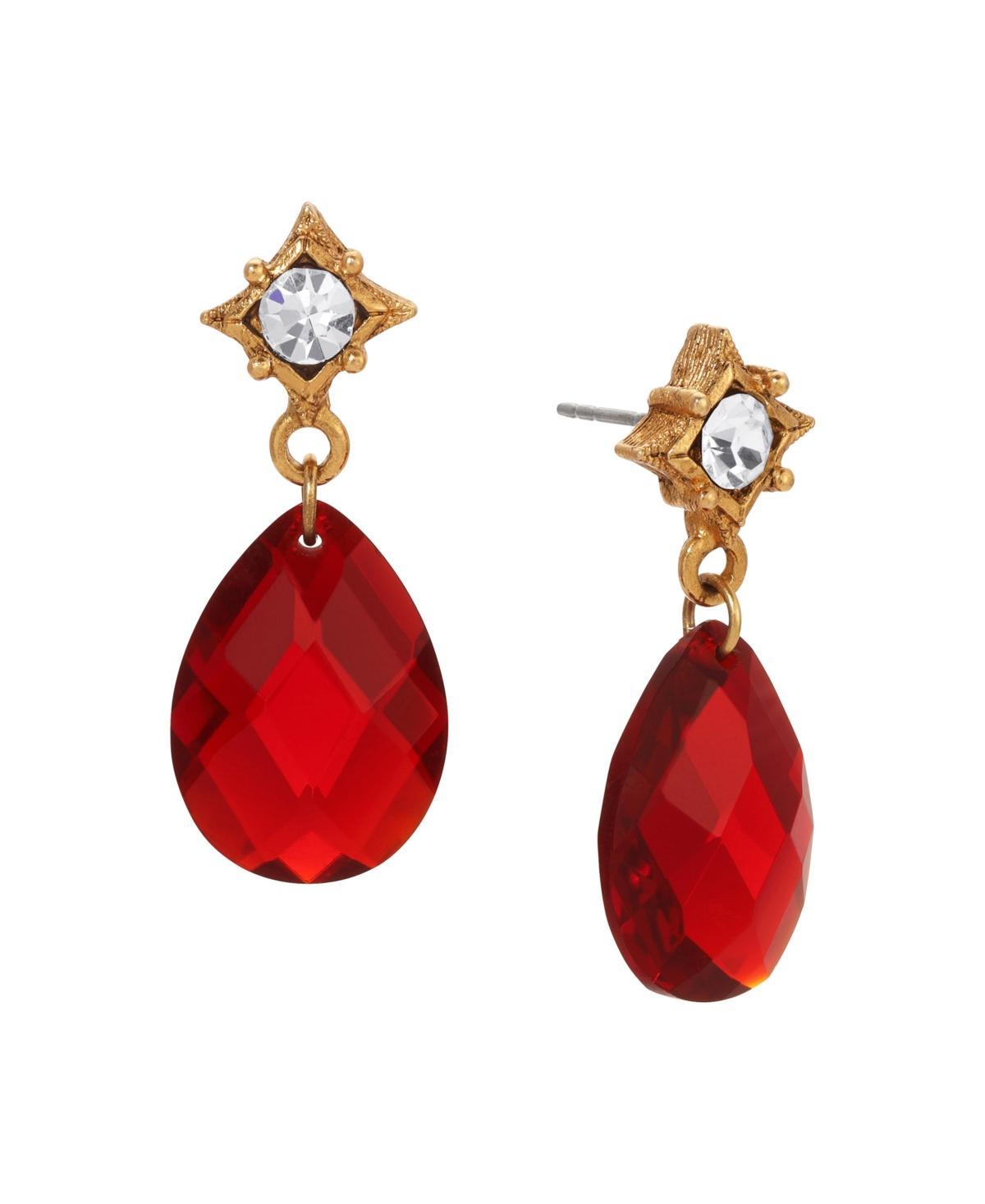 1928 Red Bead Drop Earrings, Womens Product Image