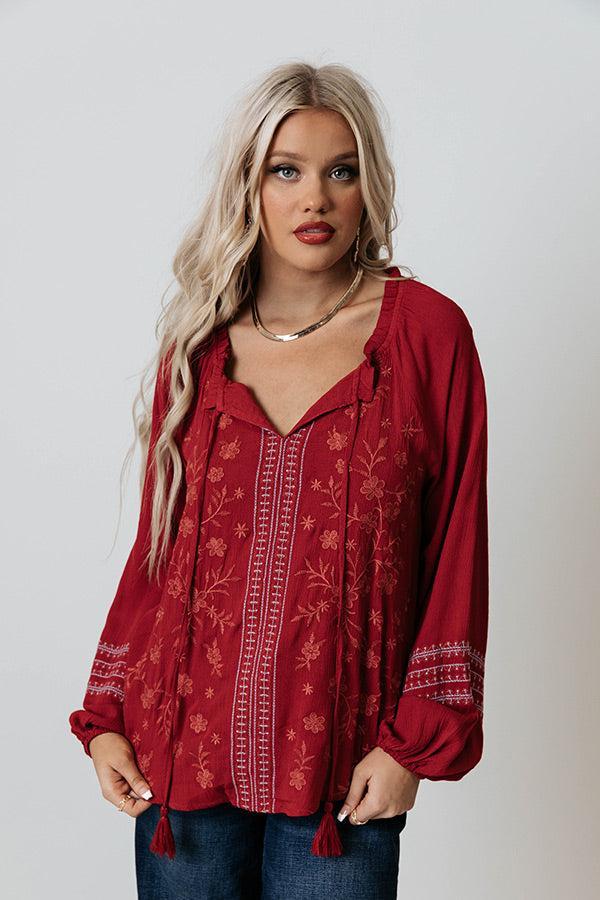 Tavern Nights Embroidered Shift Top Product Image