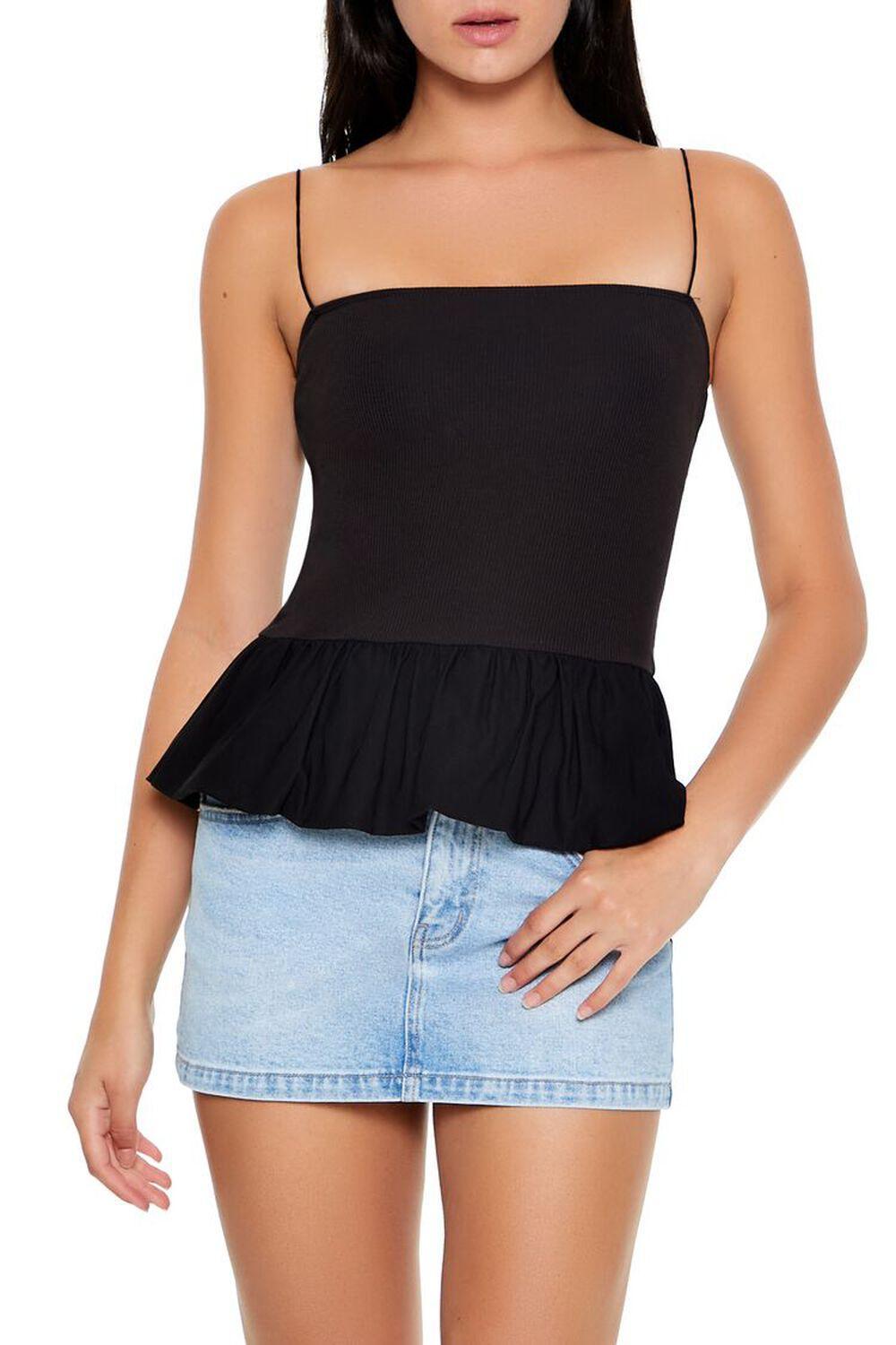 Ribbed Knit Flounce Cami | Forever 21 Product Image