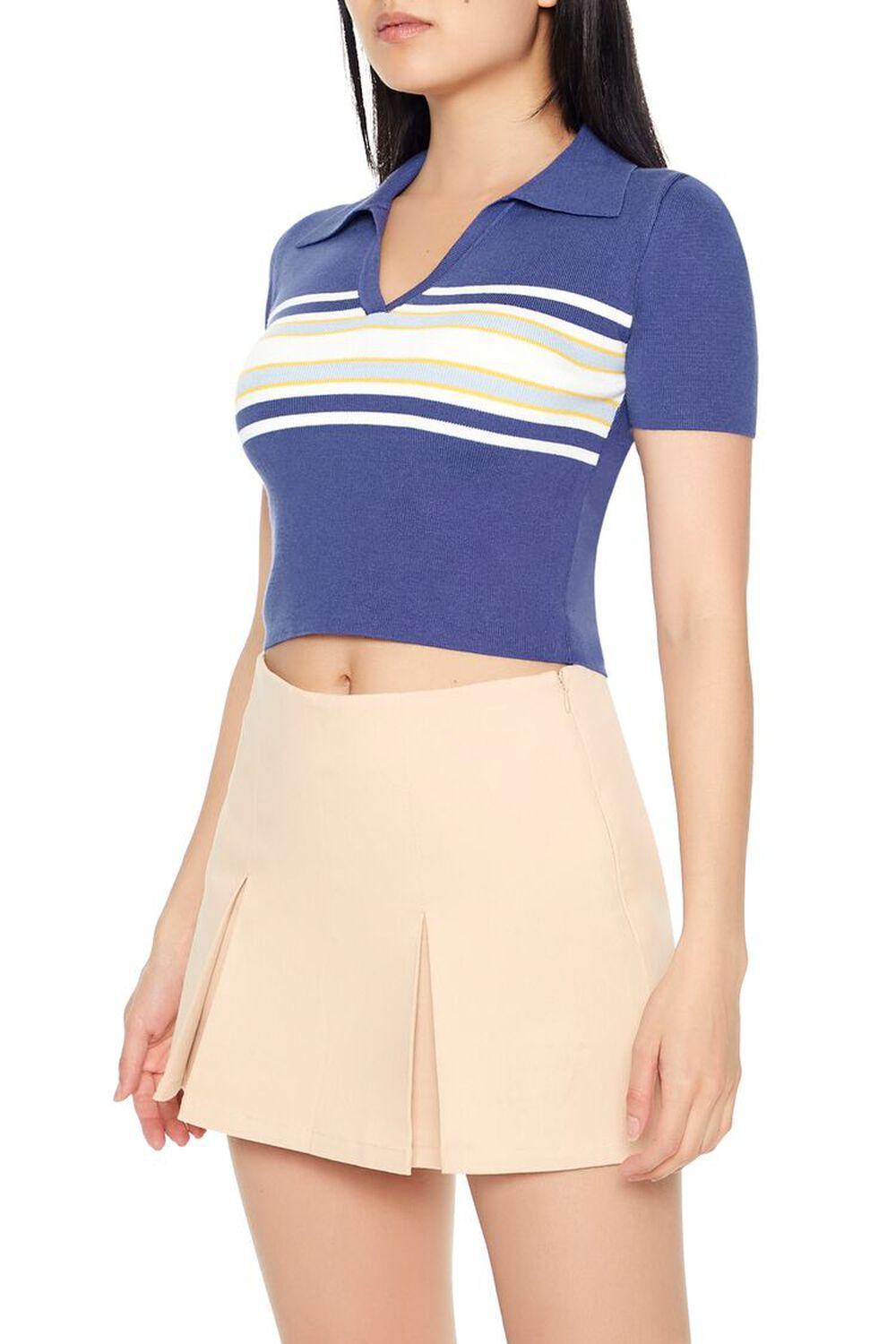 Sweater-Knit Striped Crop Top | Forever 21 Product Image