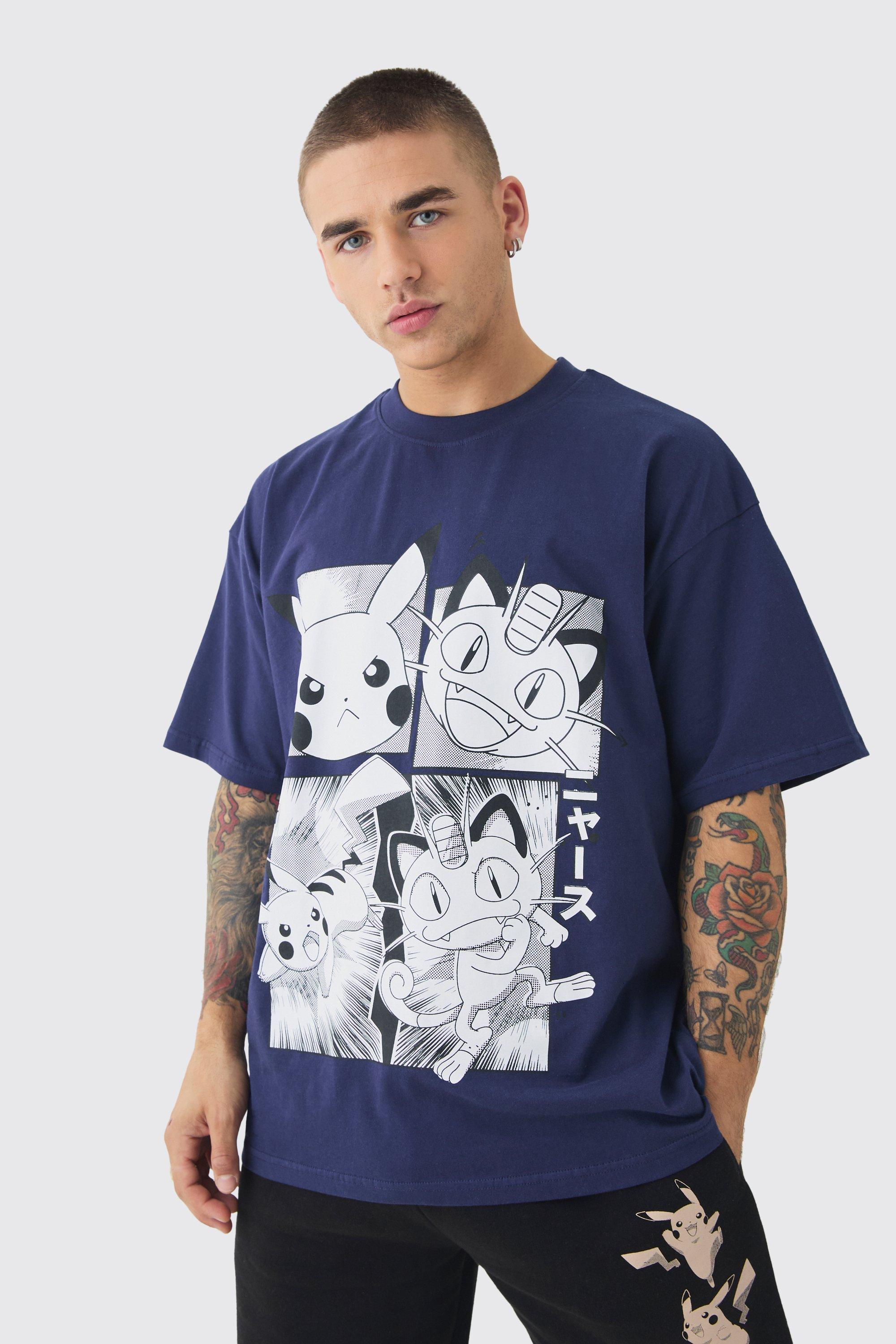 Oversized Pokemon Extended Neck License T-shirt | boohooMAN USA Product Image