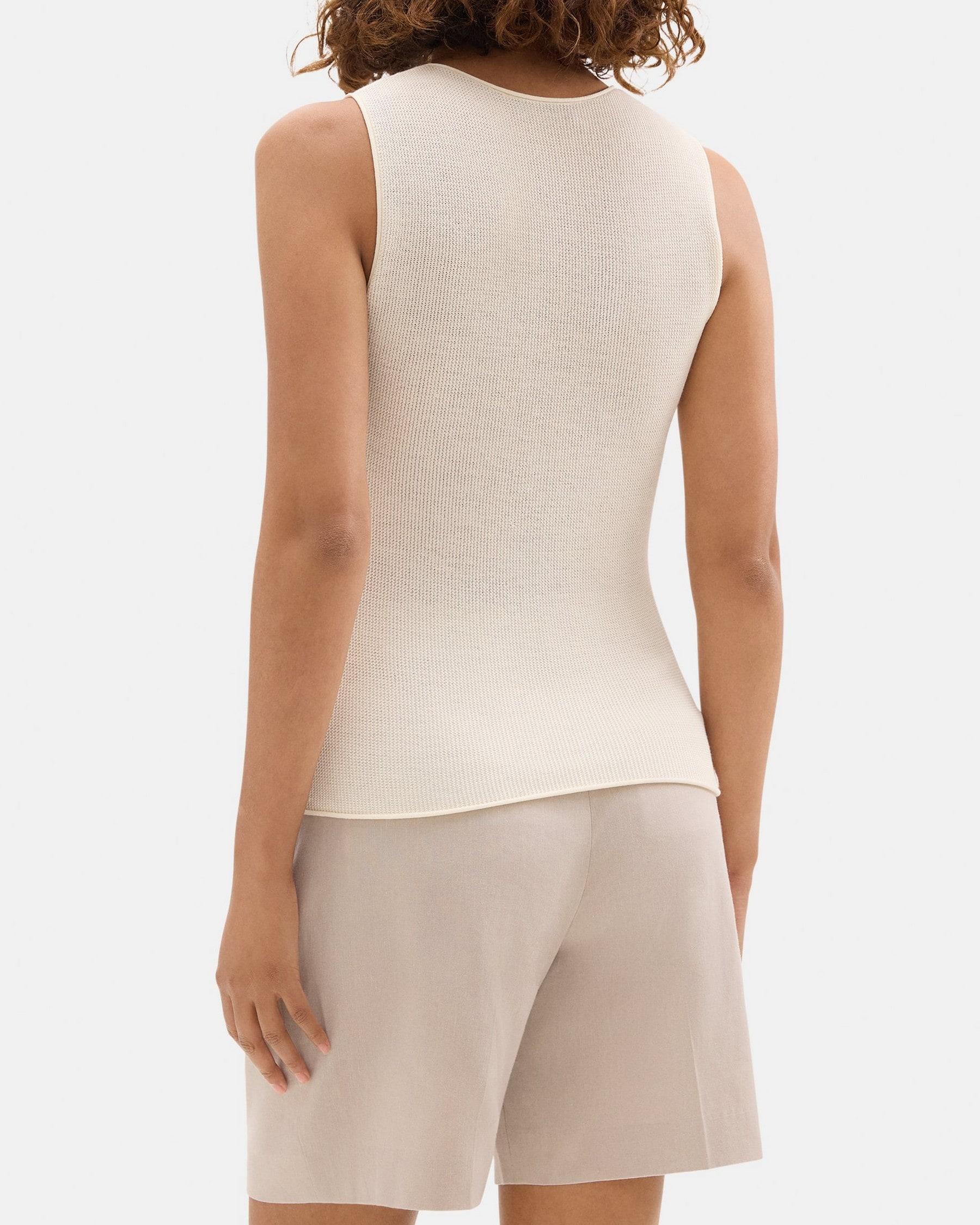 Ribbed Tank in Cotton-Silk Product Image