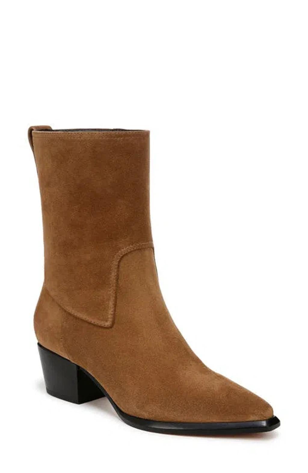 Arlington Western Suede Ankle Boots In Elmwood Tan Suede Product Image