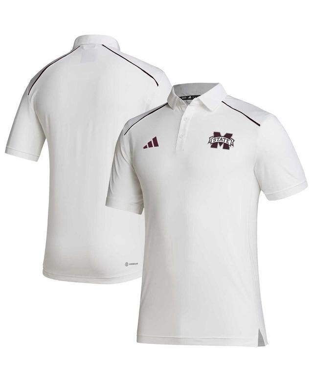 Mens adidas White Mississippi State Bulldogs Coaches Aeroready Polo Shirt Product Image