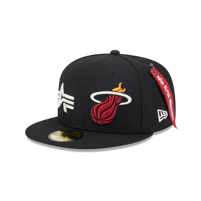 Alpha Industries X Miami Heat Dual Logo 59FIFTY Fitted Hat Male Product Image