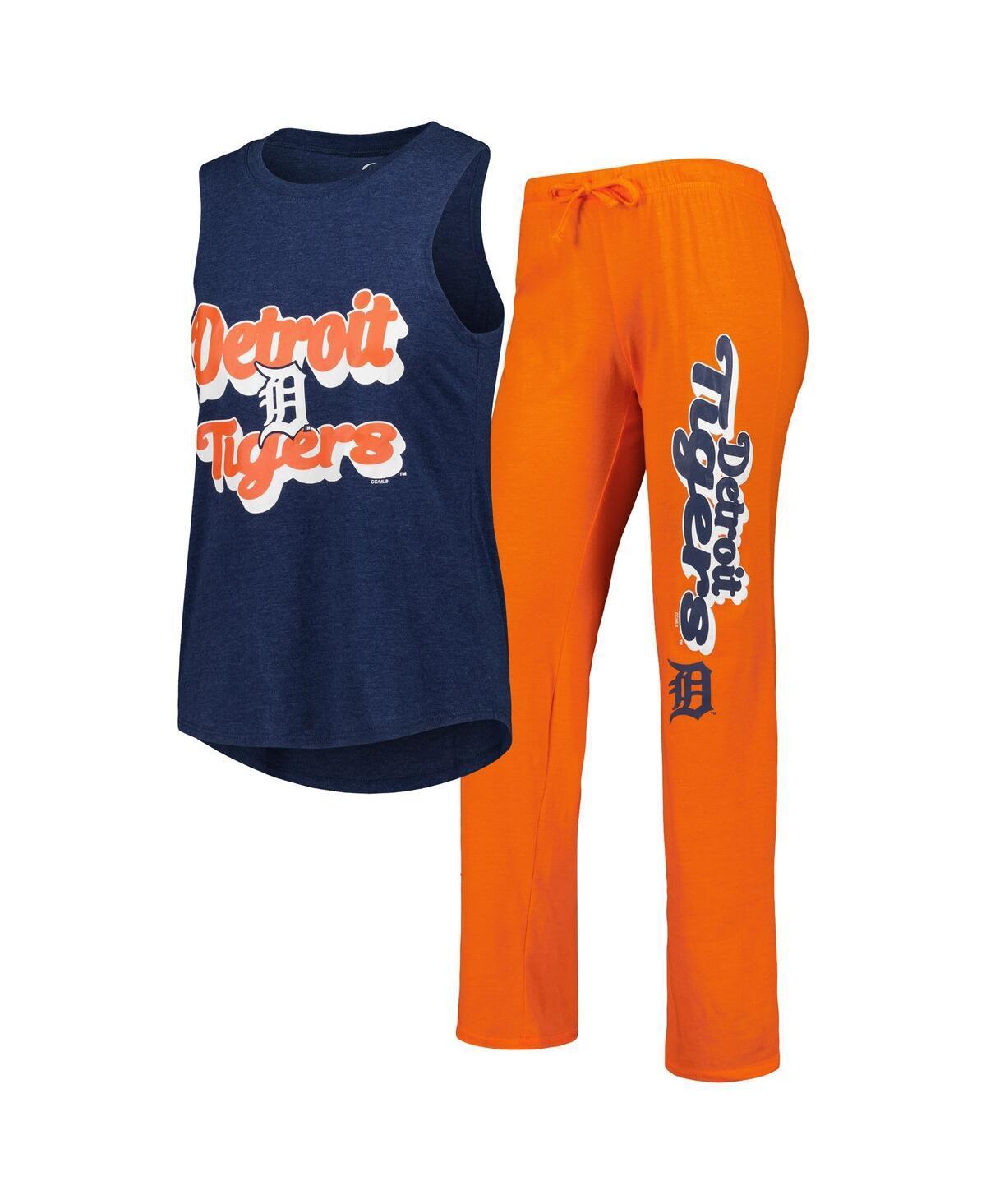 Womens Concepts Sport /Navy Detroit Tigers Wordmark Meter Muscle Tank Top & Pants Sleep Set Product Image