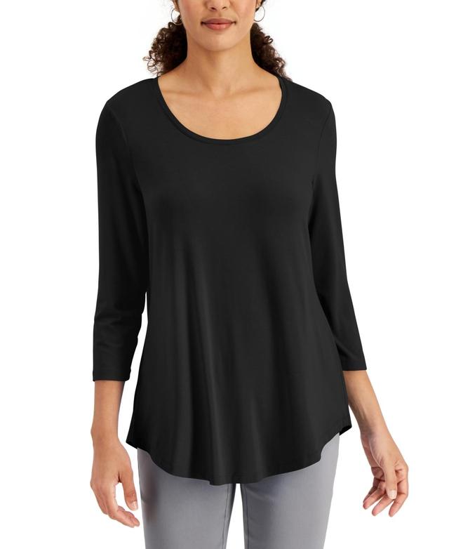 Jm Collection 3/4-Sleeve Solid Tunic Top, Created for Macys Product Image