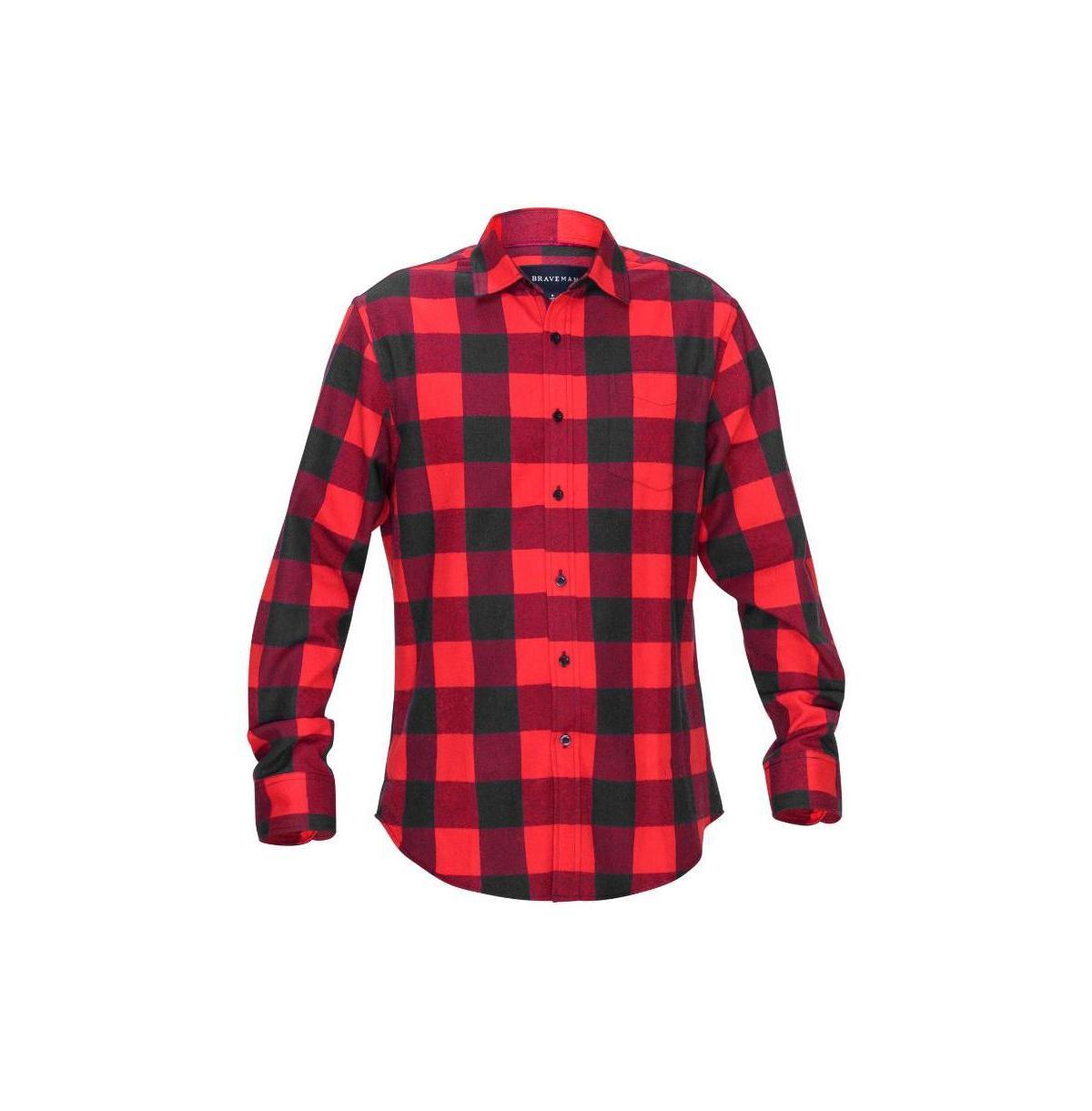 Braveman Mens Button Down Classic Fit Flannel Shirt Product Image