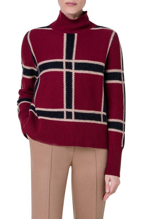 Akris punto Check Virgin Wool Blend Turtleneck Sweater Product Image