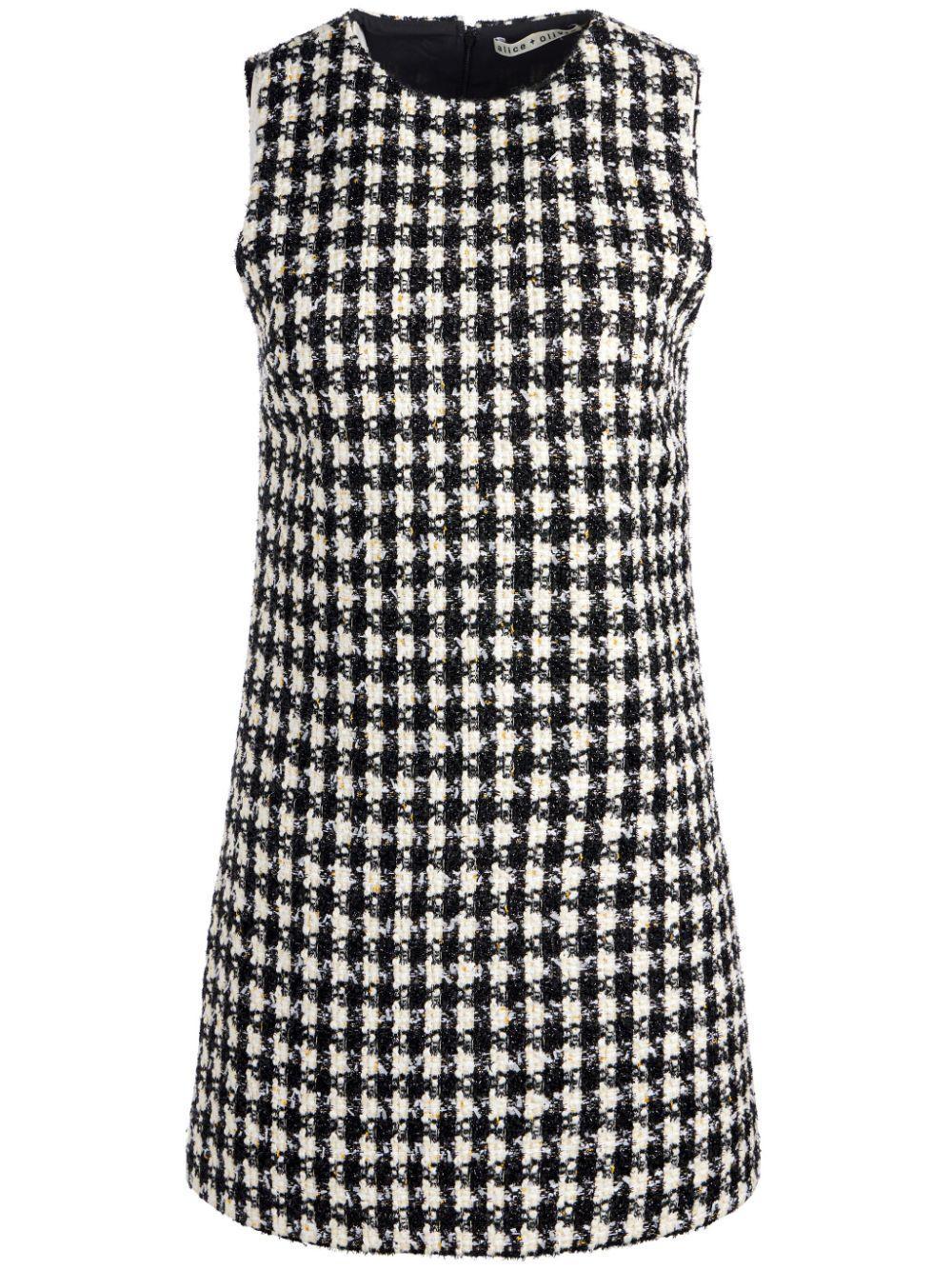 ALICE AND OLIVIA Clyde Aline Shift Dress In Black/white Product Image